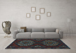 Machine Washable Persian Light Blue Traditional Rug in a Living Room, wshtr1294lblu