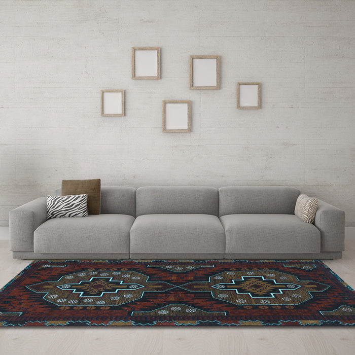 Machine Washable Persian Light Blue Traditional Rug in a Living Room, wshtr1294lblu