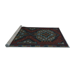 Sideview of Machine Washable Persian Light Blue Traditional Rug, wshtr1294lblu