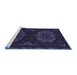 Sideview of Machine Washable Persian Blue Traditional Rug, wshtr1294blu