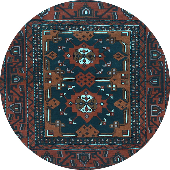 Round Persian Light Blue Traditional Rug, tr1295lblu