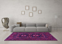 Machine Washable Persian Purple Traditional Rug, wshtr1295pur