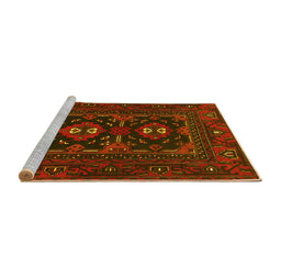 Sideview of Machine Washable Persian Yellow Traditional Rug, wshtr1295yw