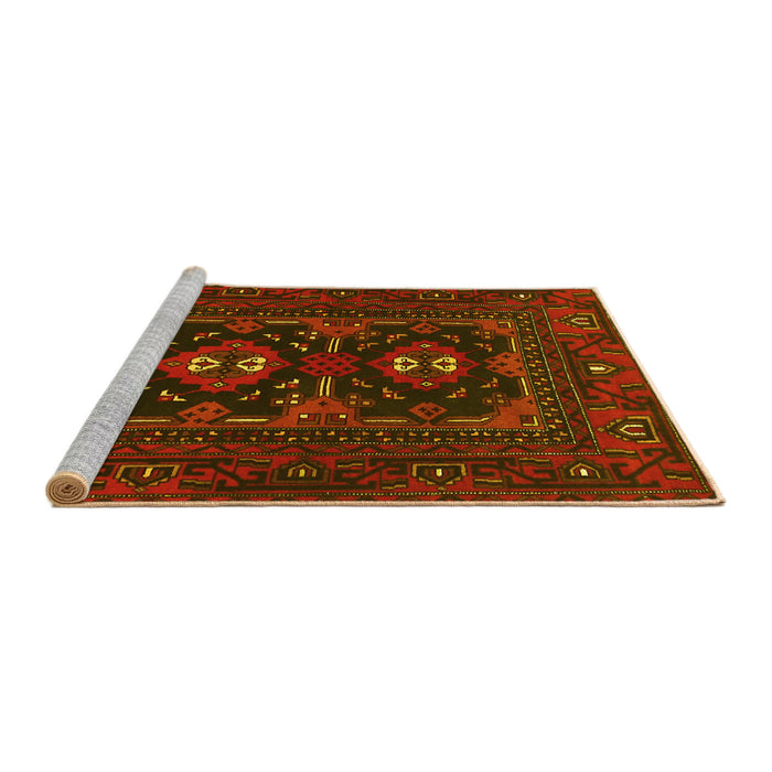 Sideview of Machine Washable Persian Yellow Traditional Rug, wshtr1295yw