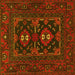 Square Persian Yellow Traditional Rug, tr1295yw