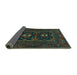 Sideview of Persian Turquoise Traditional Rug, tr1295turq