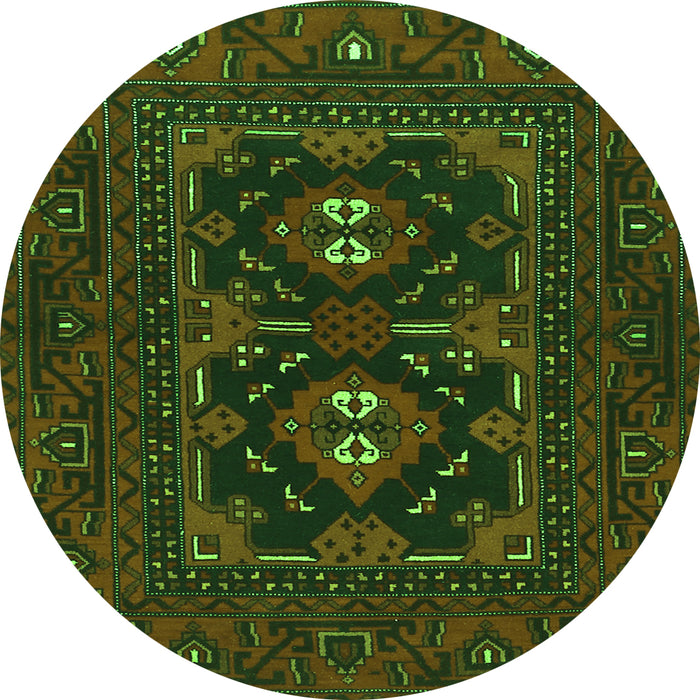 Square Persian Green Traditional Rug, tr1295grn