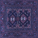 Square Persian Blue Traditional Rug, tr1295blu