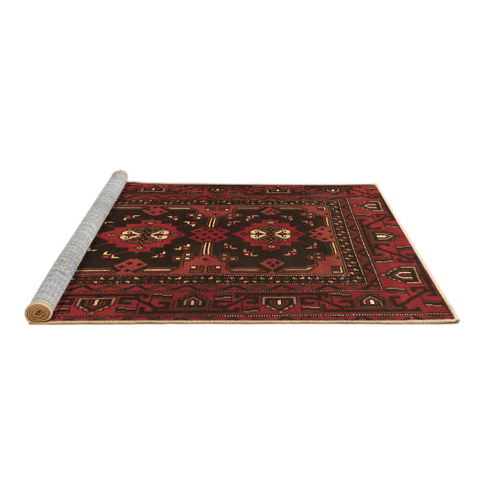 Sideview of Machine Washable Persian Brown Traditional Rug, wshtr1295brn