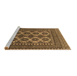 Sideview of Machine Washable Southwestern Brown Country Rug, wshtr1296brn