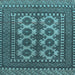 Square Machine Washable Southwestern Light Blue Country Rug, wshtr1296lblu