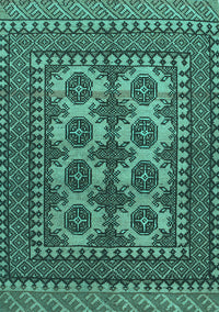 Southwestern Turquoise Country Rug, tr1296turq