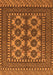 Serging Thickness of Machine Washable Southwestern Orange Country Area Rugs, wshtr1296org