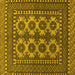 Square Machine Washable Southwestern Yellow Country Rug, wshtr1296yw