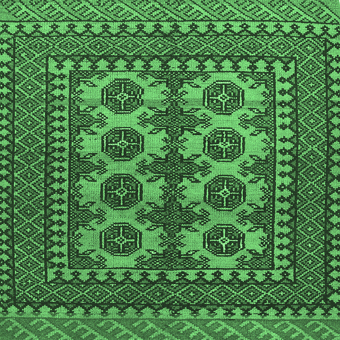 Square Machine Washable Southwestern Emerald Green Country Area Rugs, wshtr1296emgrn