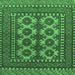 Square Machine Washable Southwestern Emerald Green Country Area Rugs, wshtr1296emgrn