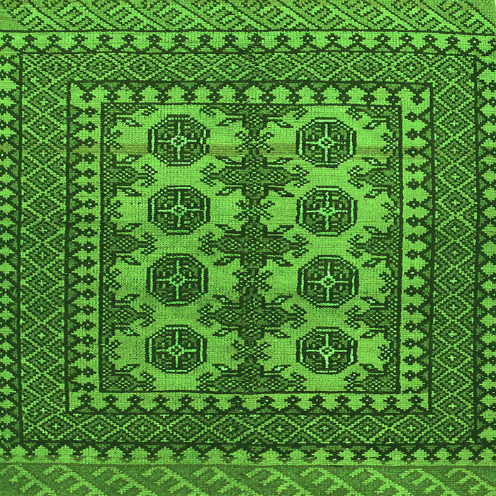 Round Machine Washable Southwestern Green Country Area Rugs, wshtr1296grn