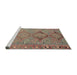 Sideview of Machine Washable Traditional Rust Pink Rug, wshtr1297