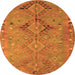 Square Persian Orange Traditional Rug, tr1297org