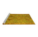 Sideview of Machine Washable Persian Yellow Traditional Rug, wshtr1297yw