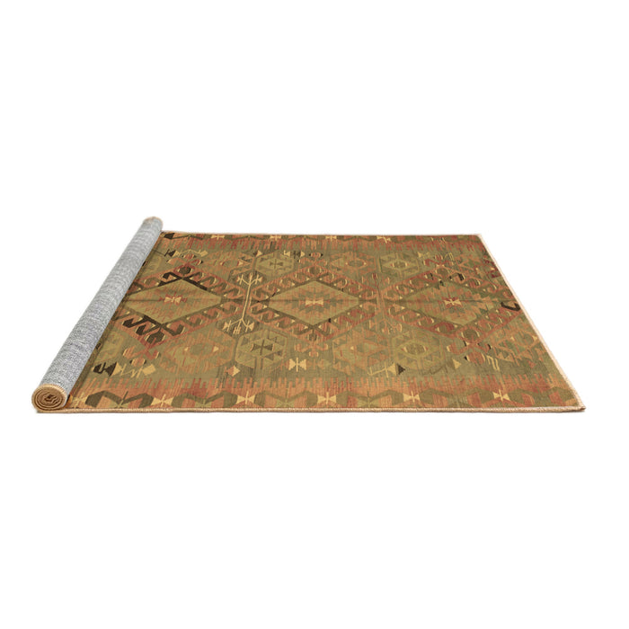 Sideview of Machine Washable Persian Brown Traditional Rug, wshtr1297brn