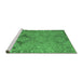 Sideview of Machine Washable Persian Emerald Green Traditional Area Rugs, wshtr1297emgrn