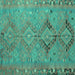 Square Persian Turquoise Traditional Rug, tr1297turq