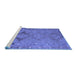 Sideview of Machine Washable Persian Blue Traditional Rug, wshtr1297blu