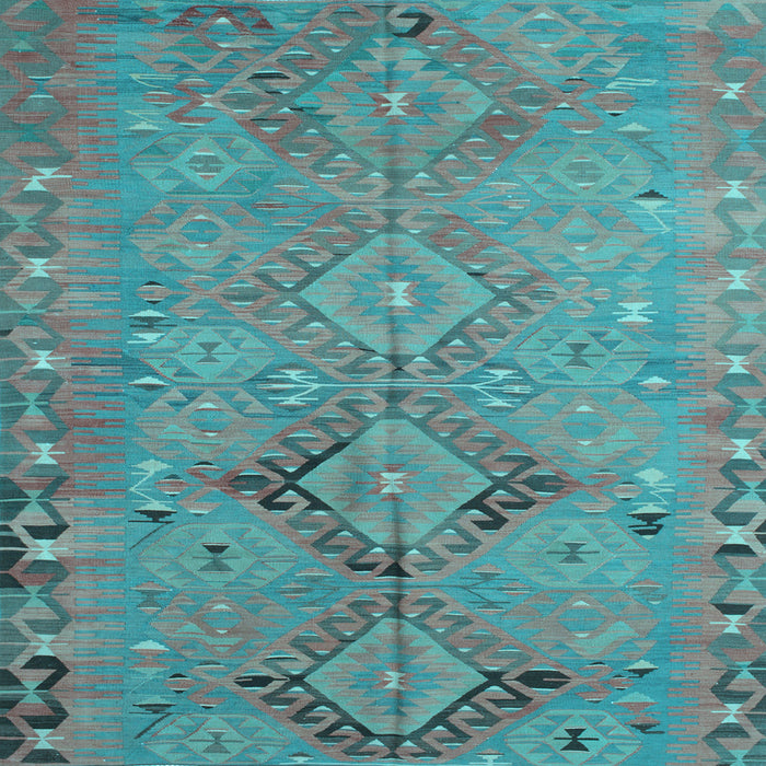 Square Machine Washable Persian Light Blue Traditional Rug, wshtr1297lblu