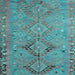 Square Machine Washable Persian Light Blue Traditional Rug, wshtr1297lblu