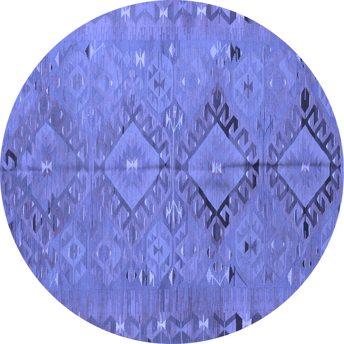 Round Persian Blue Traditional Rug, tr1297blu