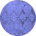 Round Persian Blue Traditional Rug, tr1297blu