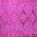 Square Machine Washable Persian Pink Traditional Rug, wshtr1297pnk