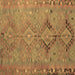 Square Persian Brown Traditional Rug, tr1297brn