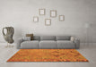 Machine Washable Persian Orange Traditional Area Rugs in a Living Room, wshtr1297org