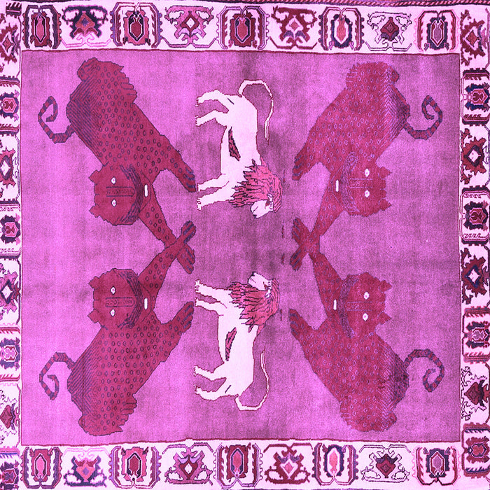 Square Machine Washable Persian Purple Traditional Area Rugs, wshtr1298pur