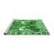 Sideview of Machine Washable Persian Emerald Green Traditional Area Rugs, wshtr1298emgrn