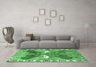 Machine Washable Persian Emerald Green Traditional Area Rugs in a Living Room,, wshtr1298emgrn