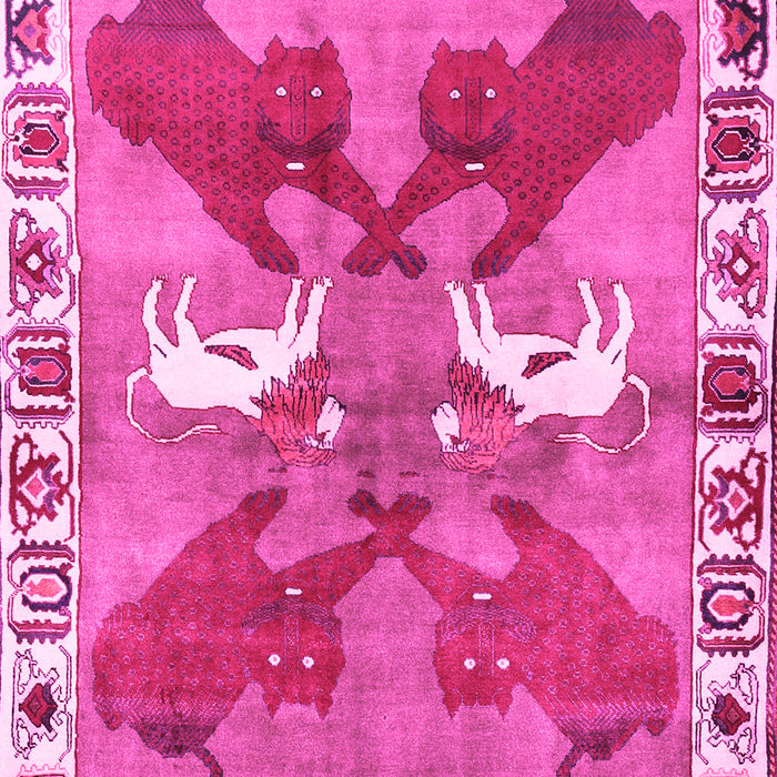 Machine Washable Persian Pink Traditional Rug, wshtr1298pnk
