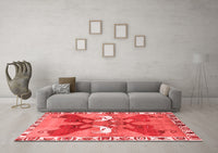 Machine Washable Persian Red Traditional Rug, wshtr1298red