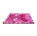 Sideview of Machine Washable Persian Pink Traditional Rug, wshtr1298pnk