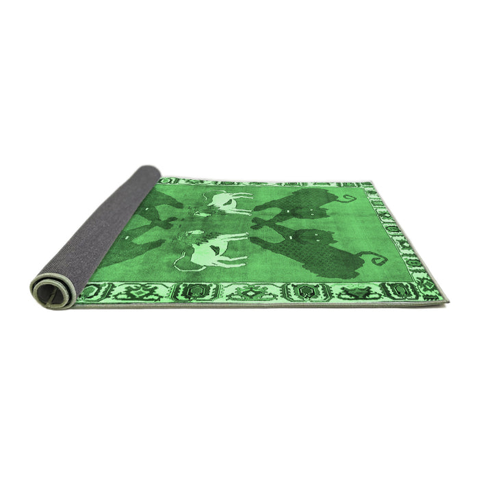 Sideview of Persian Emerald Green Traditional Rug, tr1298emgrn