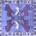 Square Persian Blue Traditional Rug, tr1298blu