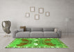 Machine Washable Persian Green Traditional Area Rugs in a Living Room,, wshtr1298grn