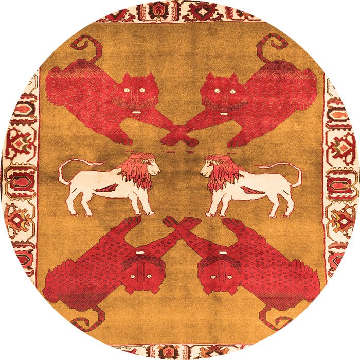 Machine Washable Persian Orange Traditional Area Rugs, wshtr1298org