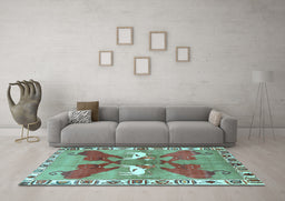 Machine Washable Persian Light Blue Traditional Rug in a Living Room, wshtr1298lblu