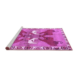 Sideview of Machine Washable Persian Purple Traditional Area Rugs, wshtr1298pur
