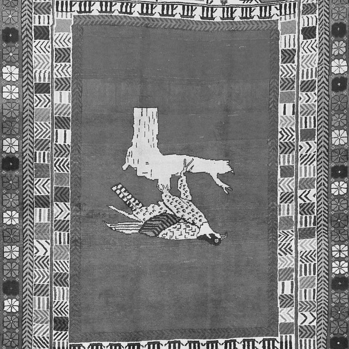 Serging Thickness of Machine Washable Persian Gray Traditional Rug, wshtr1299gry