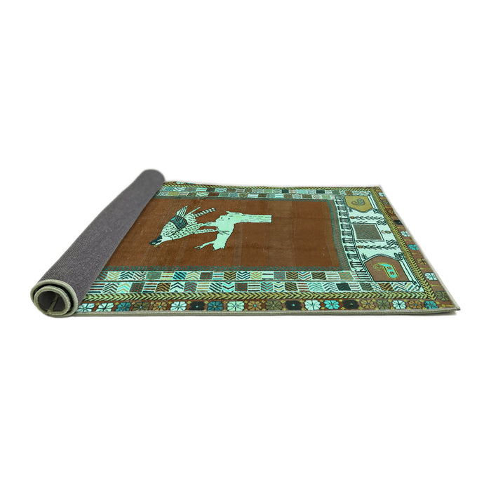 Sideview of Persian Turquoise Traditional Rug, tr1299turq