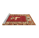 Sideview of Machine Washable Persian Brown Traditional Rug, wshtr1299brn